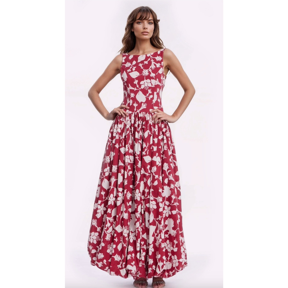Jewel x Badgley Mischka Hayden Floral Drop Waist Maxi Dress Size 6